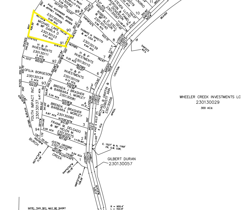 Map of parcels
