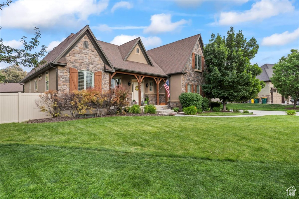 View of front of property with stone siding