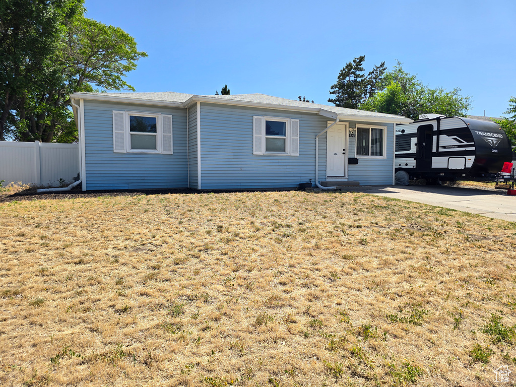 View of single story home