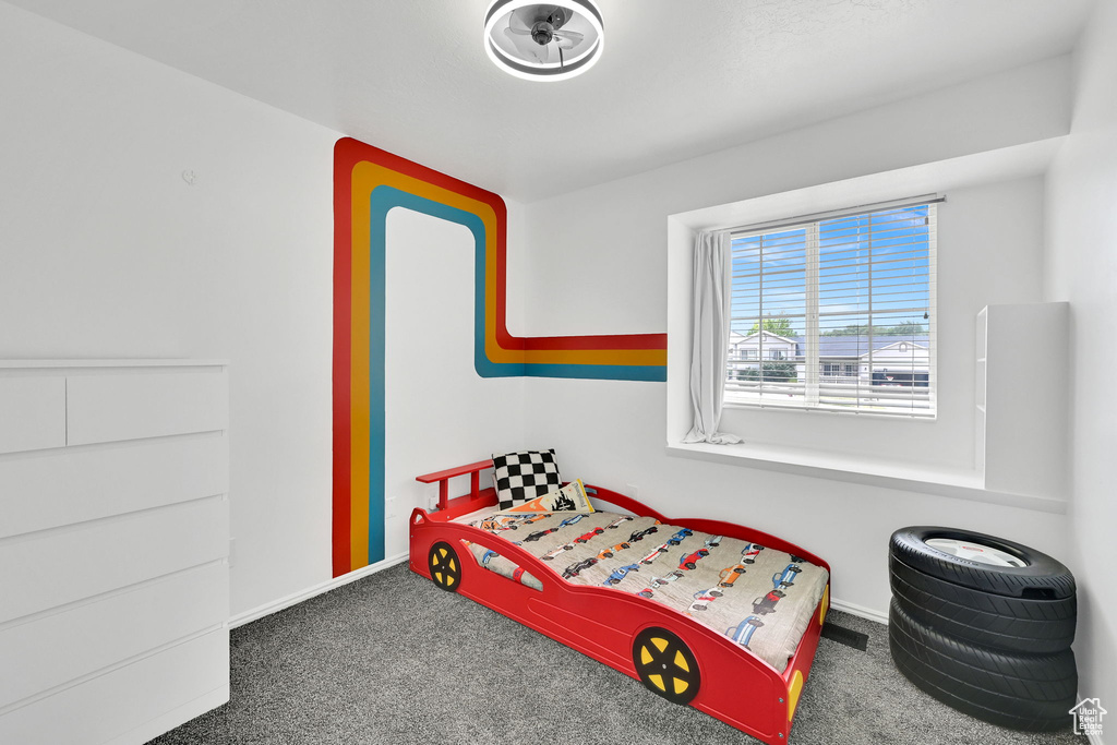 Bedroom featuring carpet floors