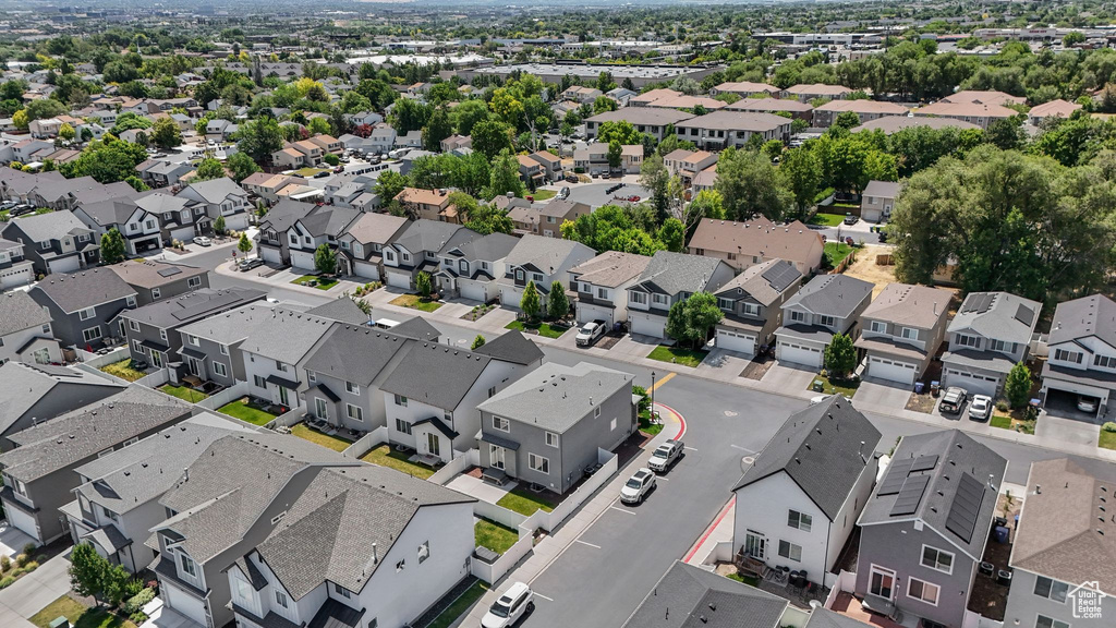 Aerial view of residential area