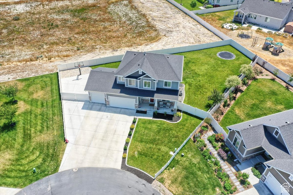 Aerial view of property and surrounding area