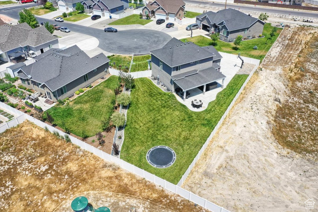 Aerial view of residential area
