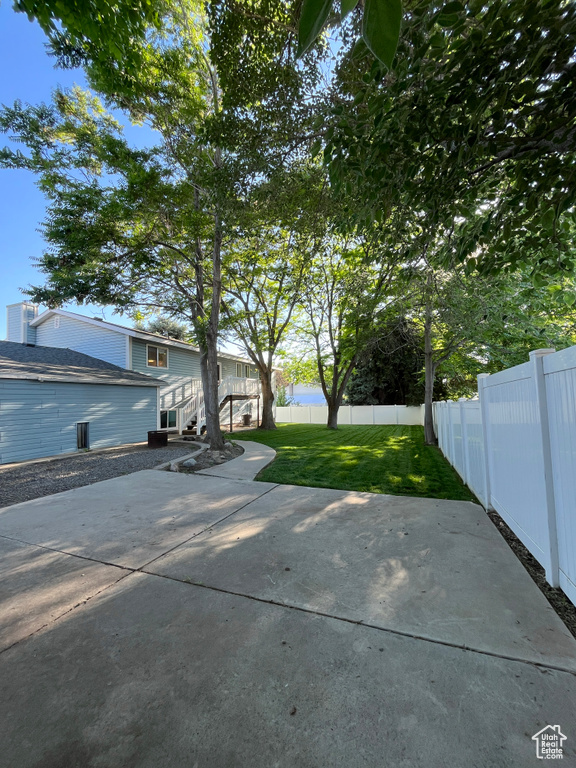 View of yard featuring a patio
