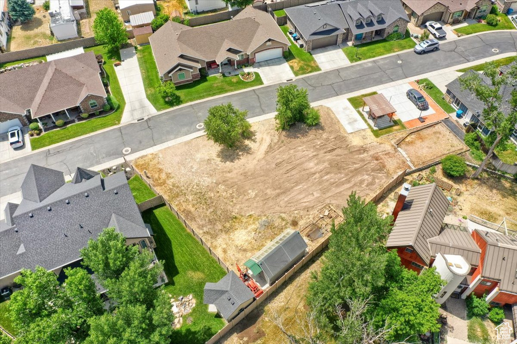 Aerial perspective of suburban area