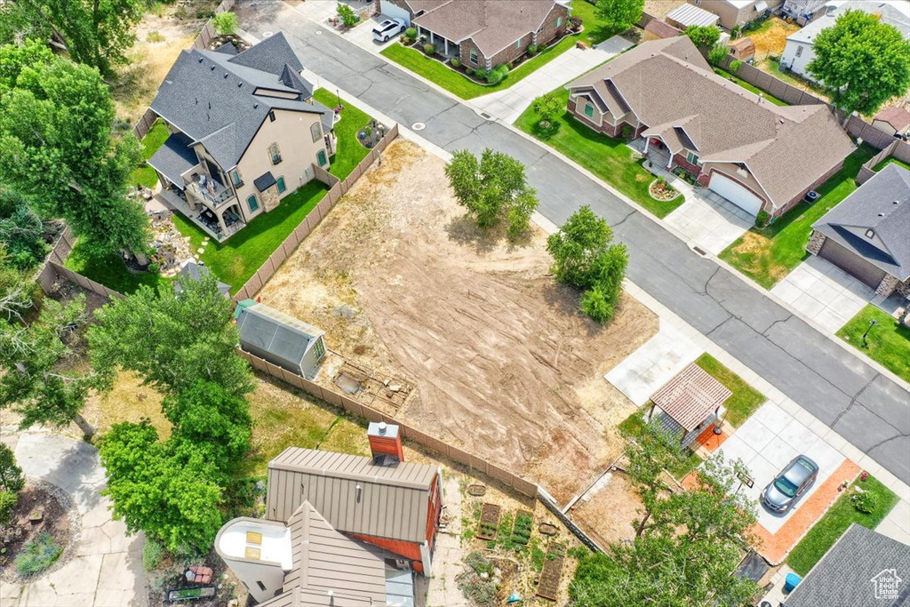 Aerial perspective of suburban area