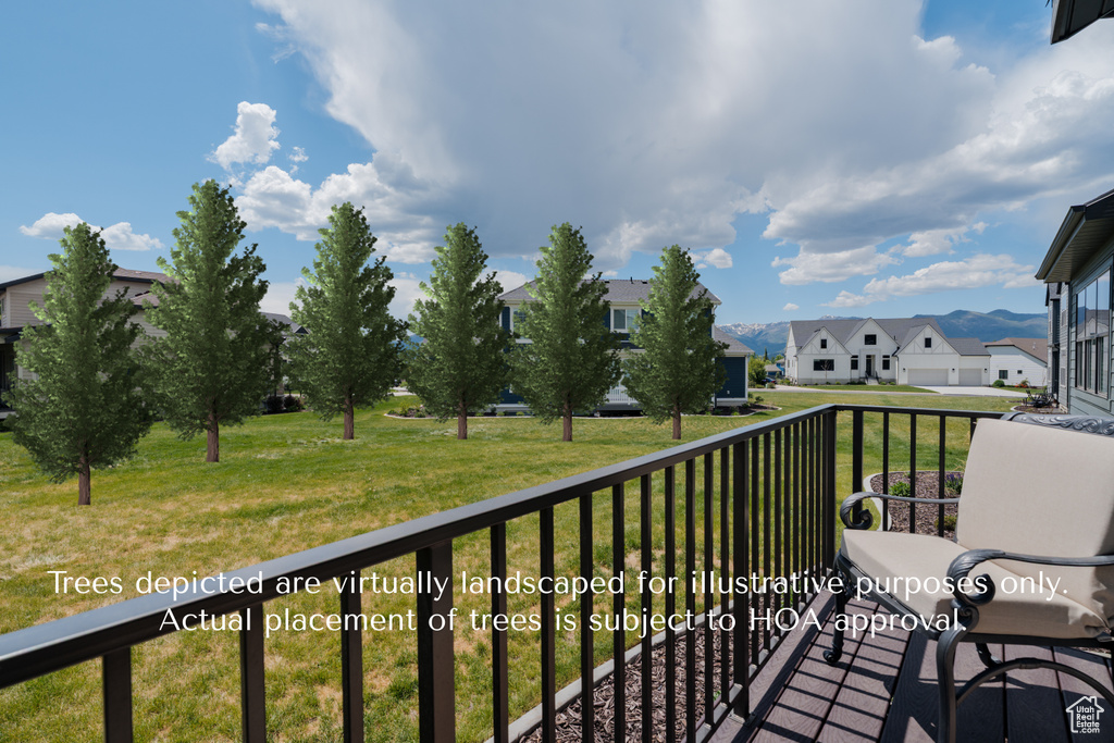 Balcony featuring a residential view