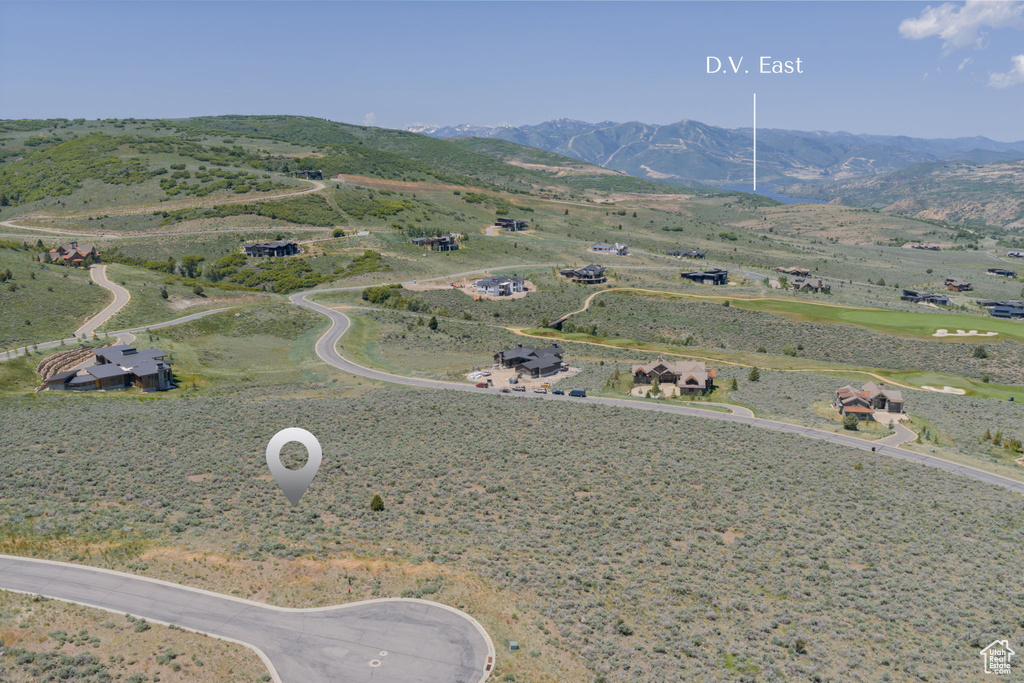 Bird's eye view of a mountain backdrop