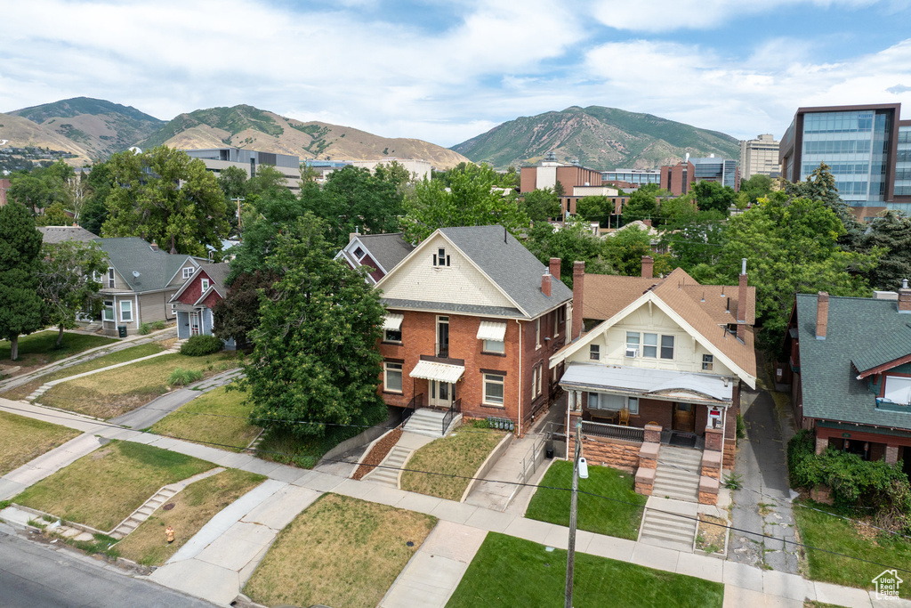 Mountain view featuring nearby suburban area