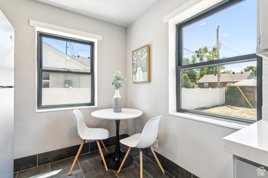Dining room with baseboards