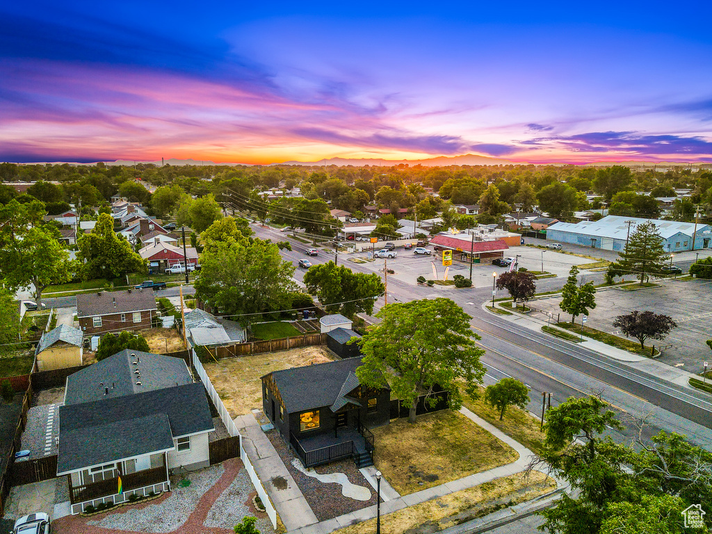 Aerial view of residential area