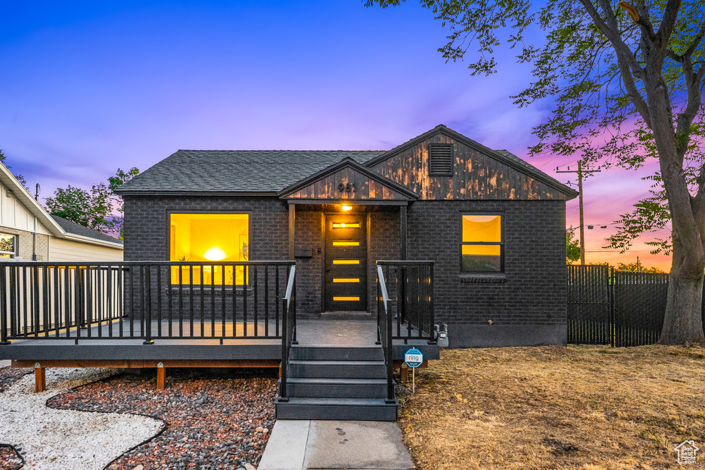 View of front of property with brick siding