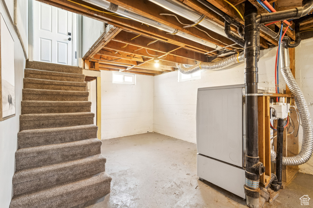 Basement with stairs