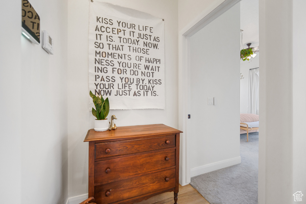 Hallway with baseboards