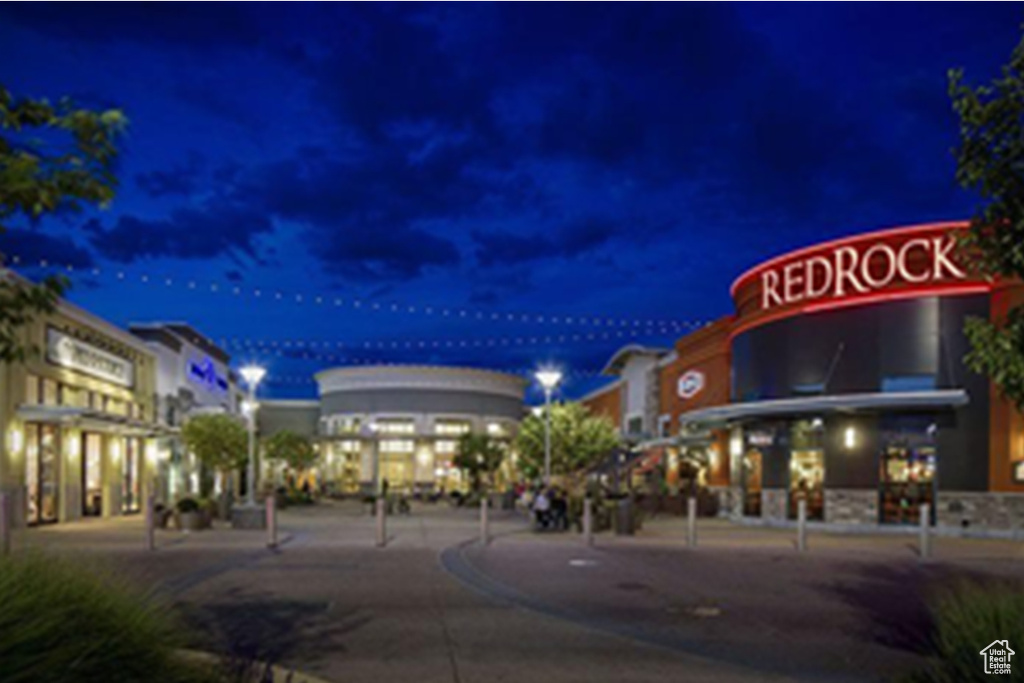View of property at night