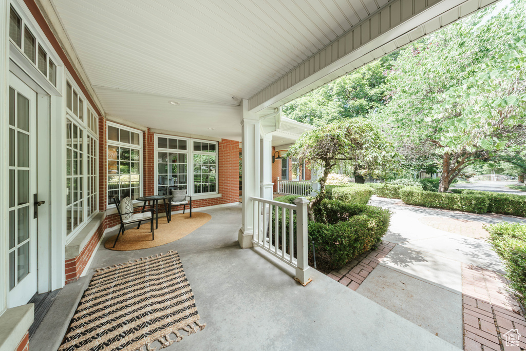 Porch with french doors