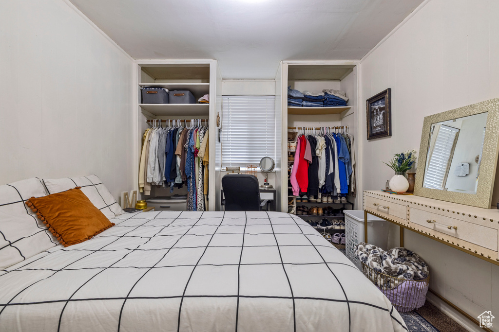 Bedroom with crown molding