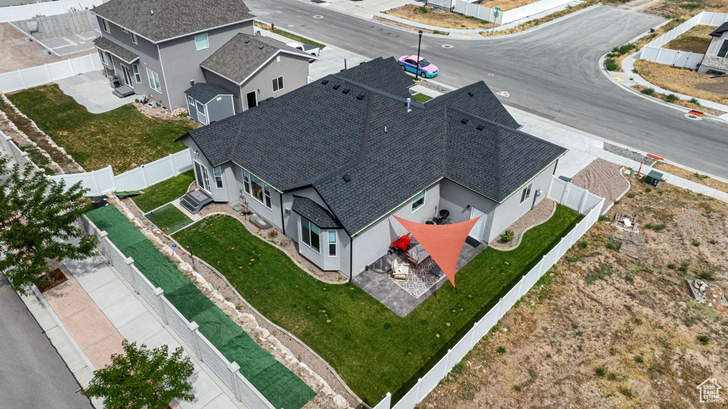 Aerial view of residential area