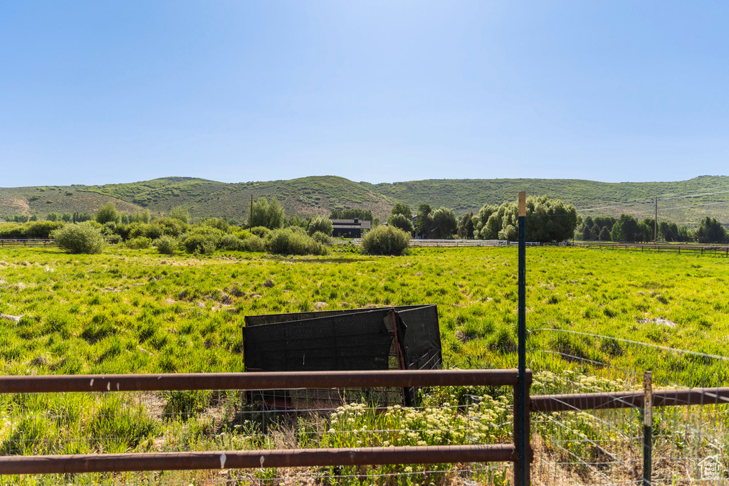 Mountain view with rural landscape