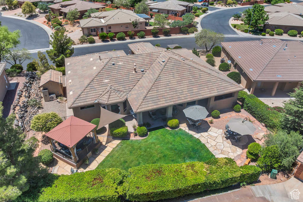 Aerial view of residential area