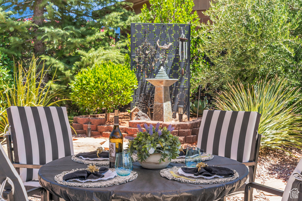 View of patio featuring outdoor dining space