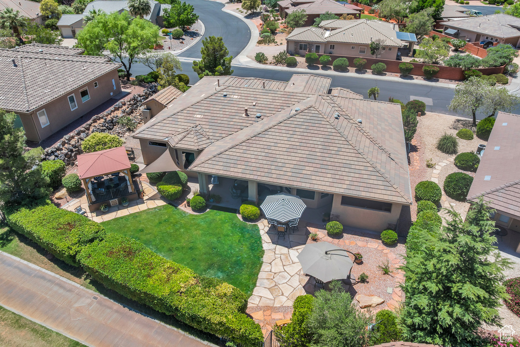 Aerial view of residential area