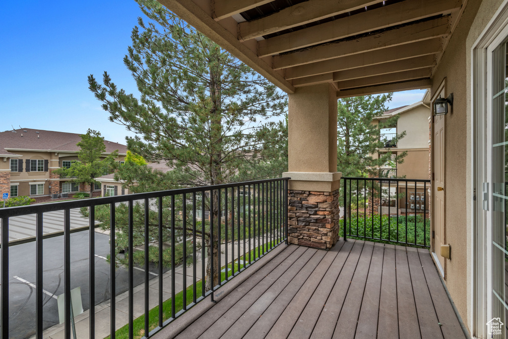 Balcony with a residential view