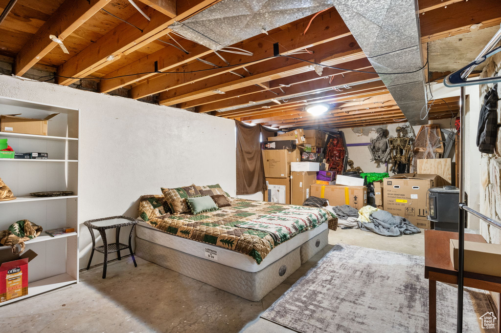View of unfinished basement