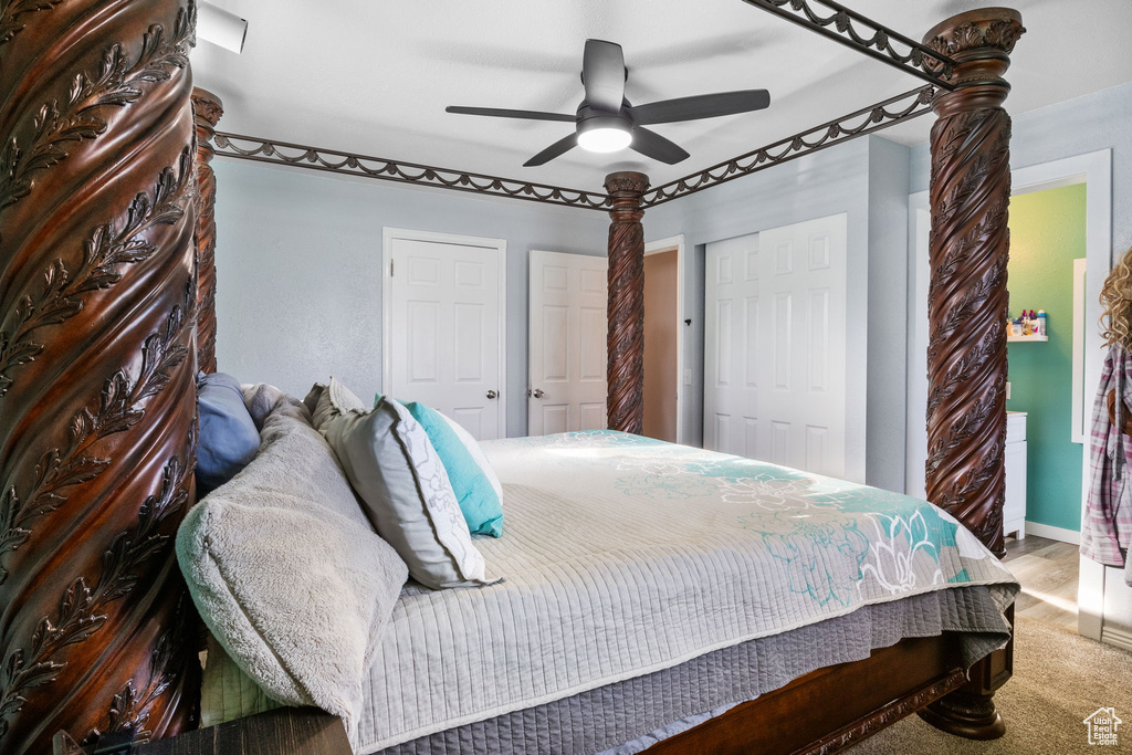 Bedroom featuring a ceiling fan