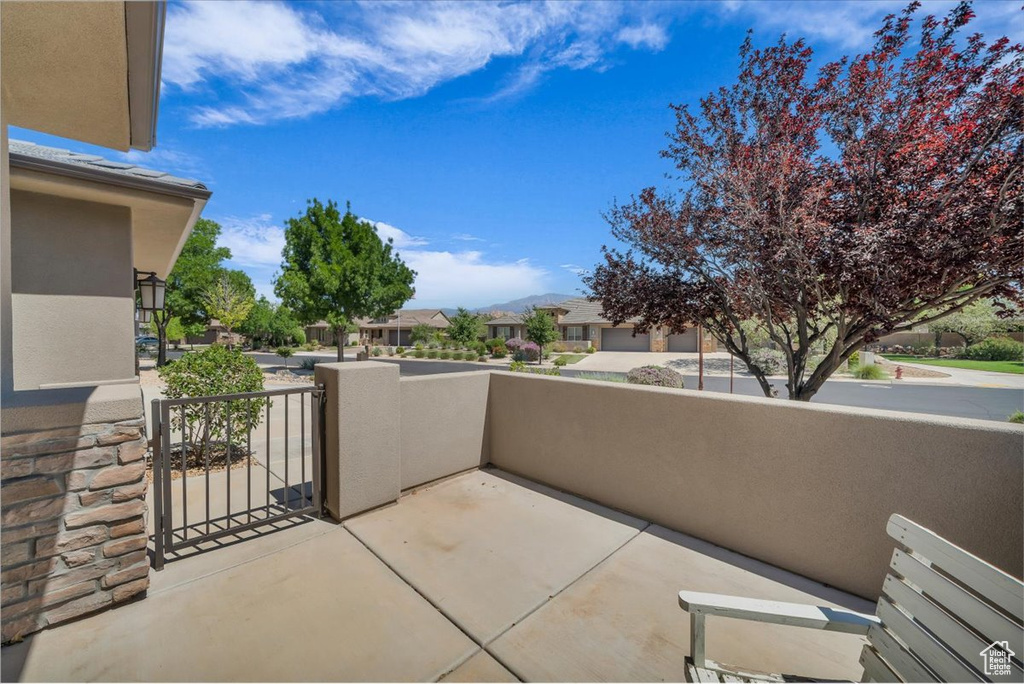 Patio / terrace with a residential view