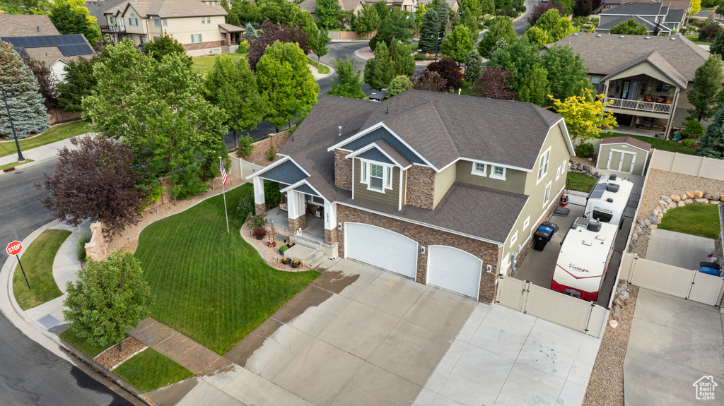 Aerial view of residential area