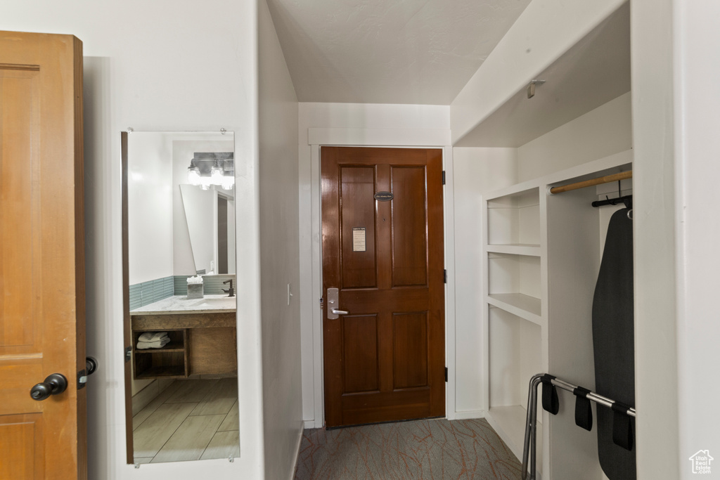 View of walk in closet