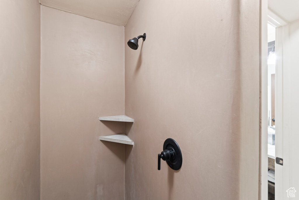 Bathroom view of a shower