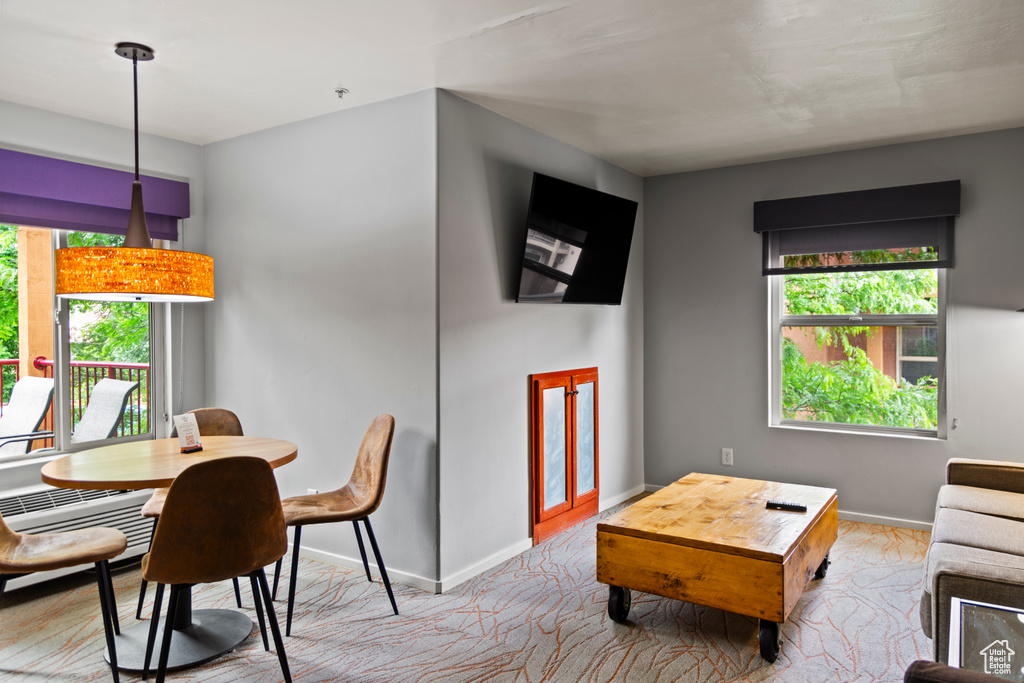 Living area featuring baseboards