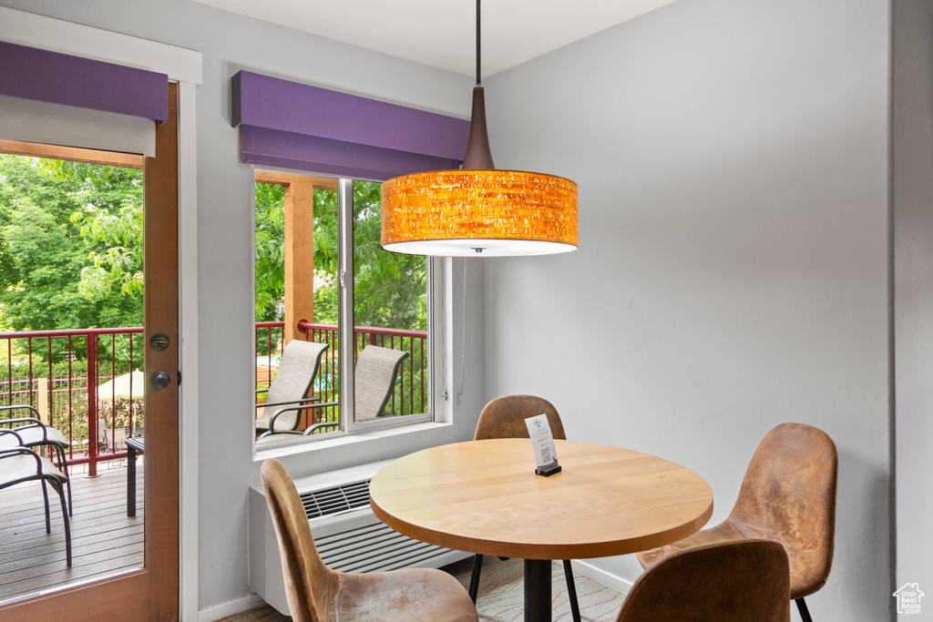 Dining room with plenty of natural light