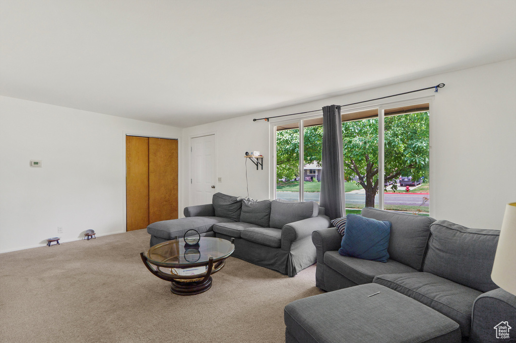 View of carpeted living room