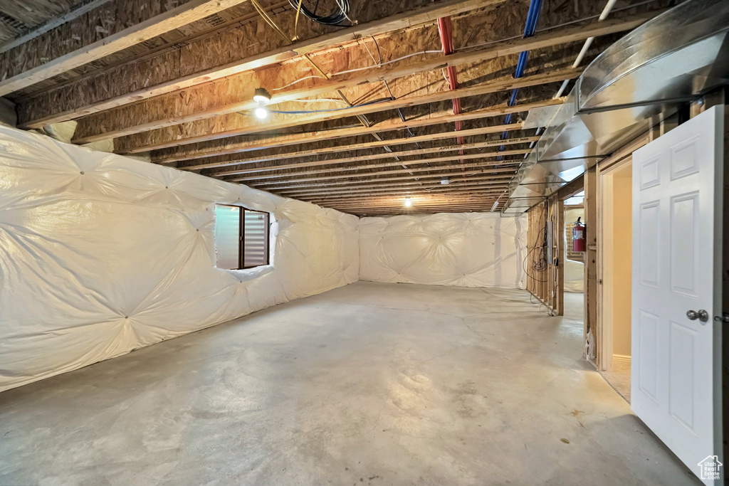 View of unfinished basement