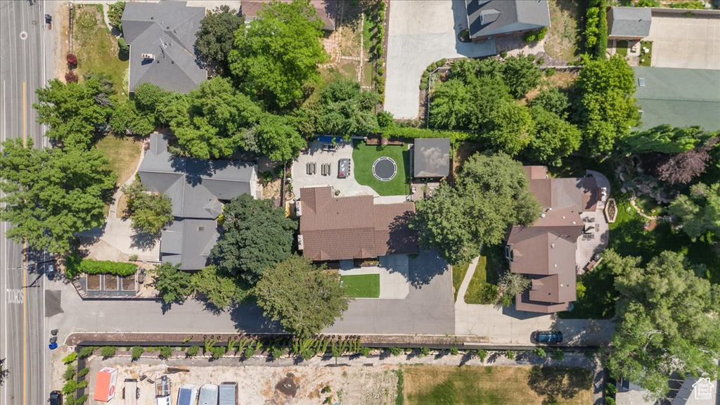 Aerial perspective of suburban area