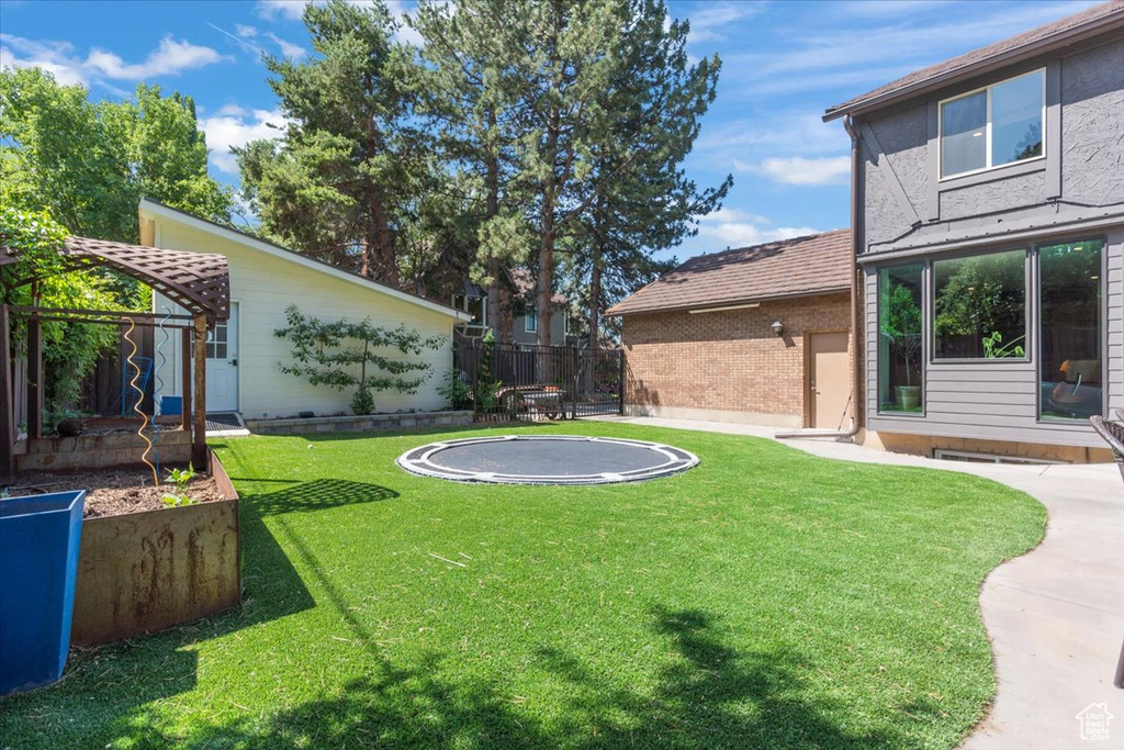 View of yard with a vegetable garden