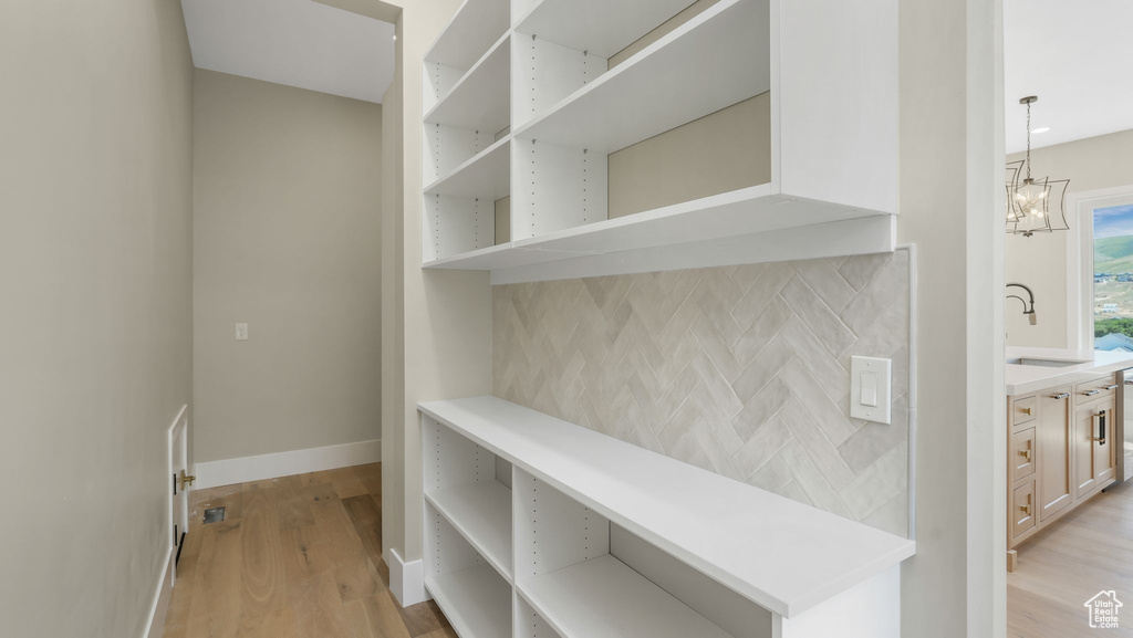 Storage area with a sink