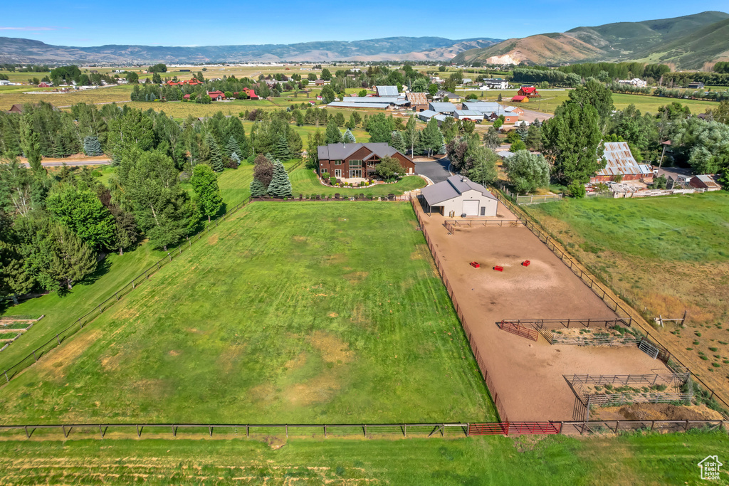 View of rural area with a mountain backdrop