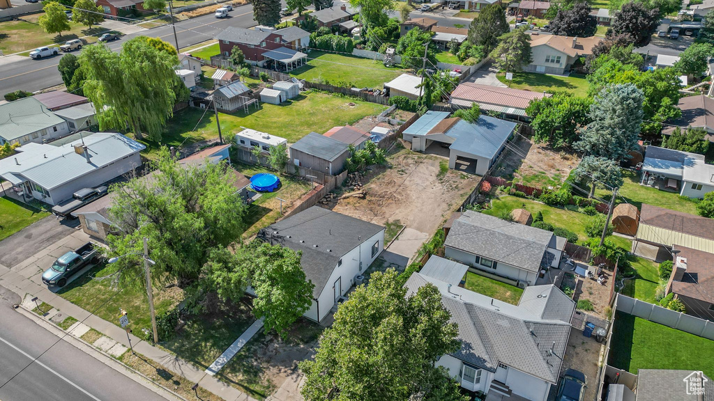 Aerial perspective of suburban area