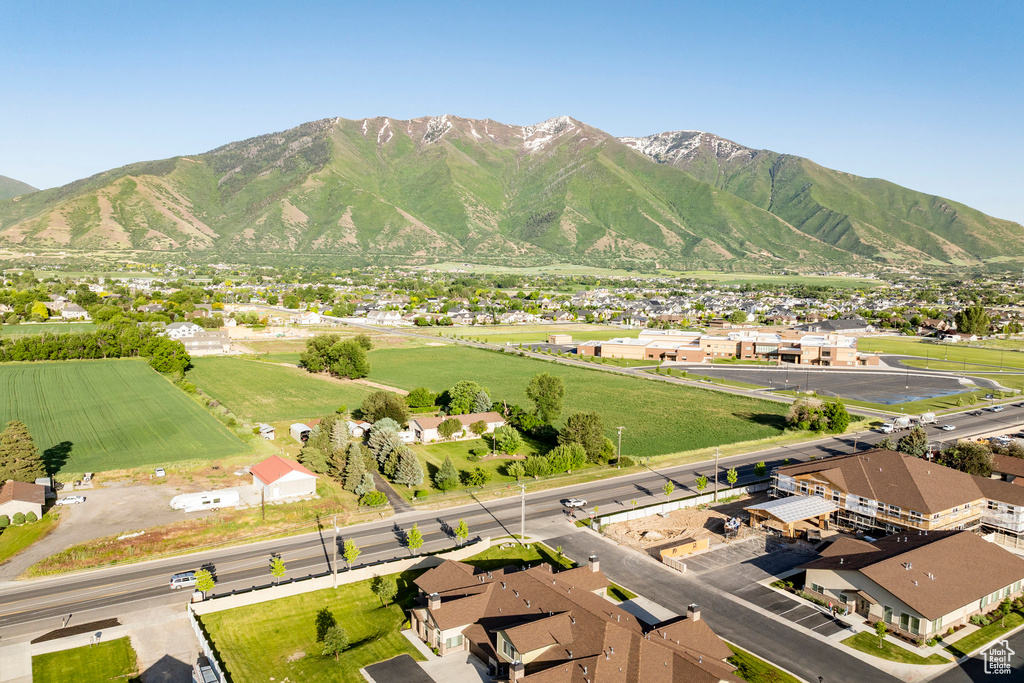 Mountain view with nearby suburban area