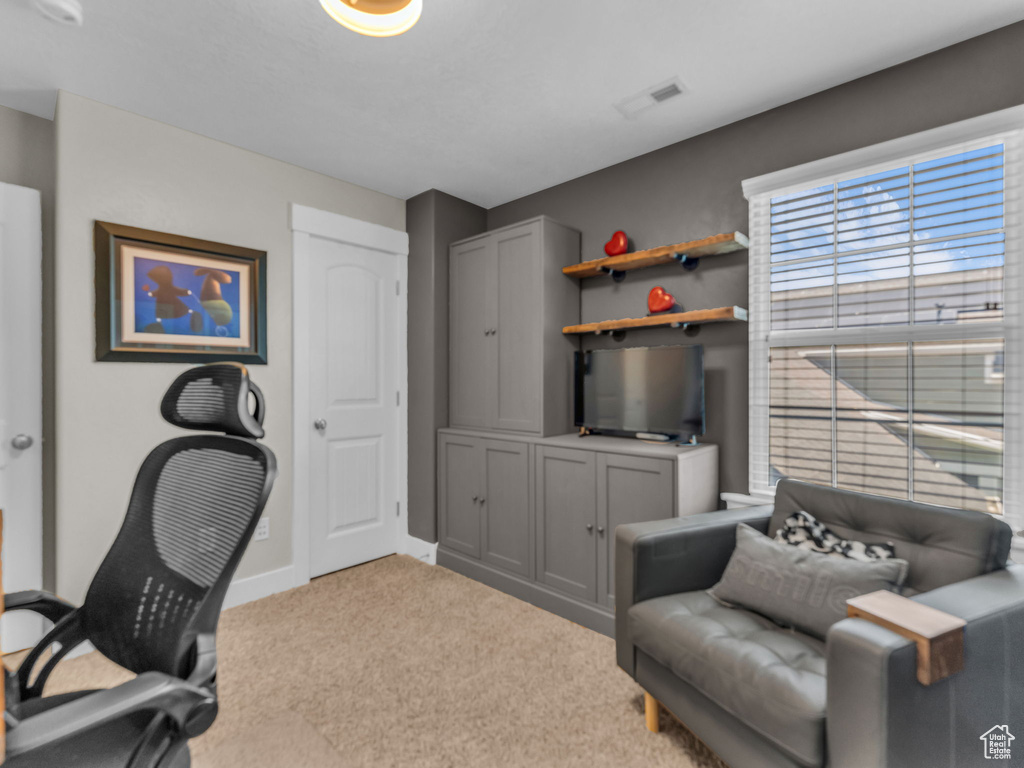 Office featuring carpet flooring and baseboards