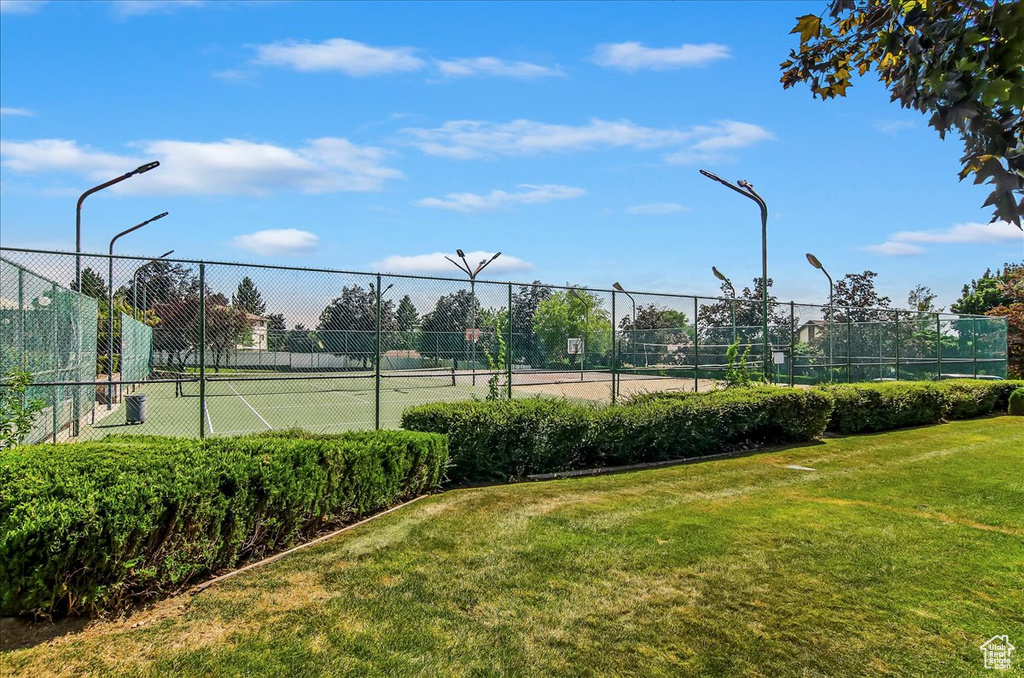 View of tennis court