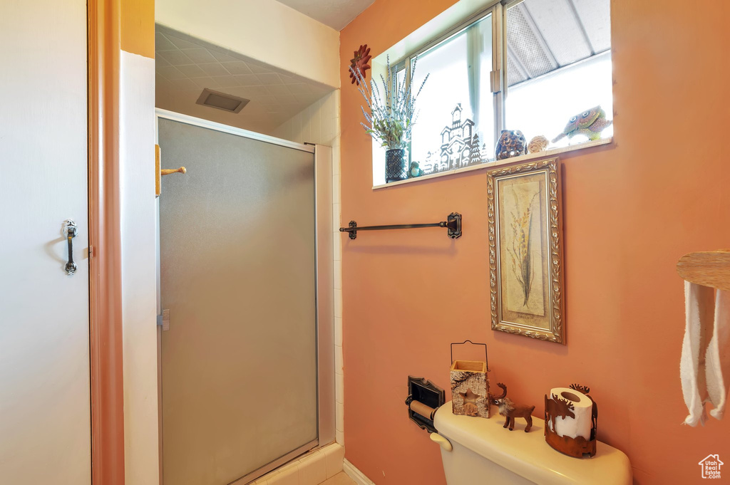 Bathroom featuring a stall shower