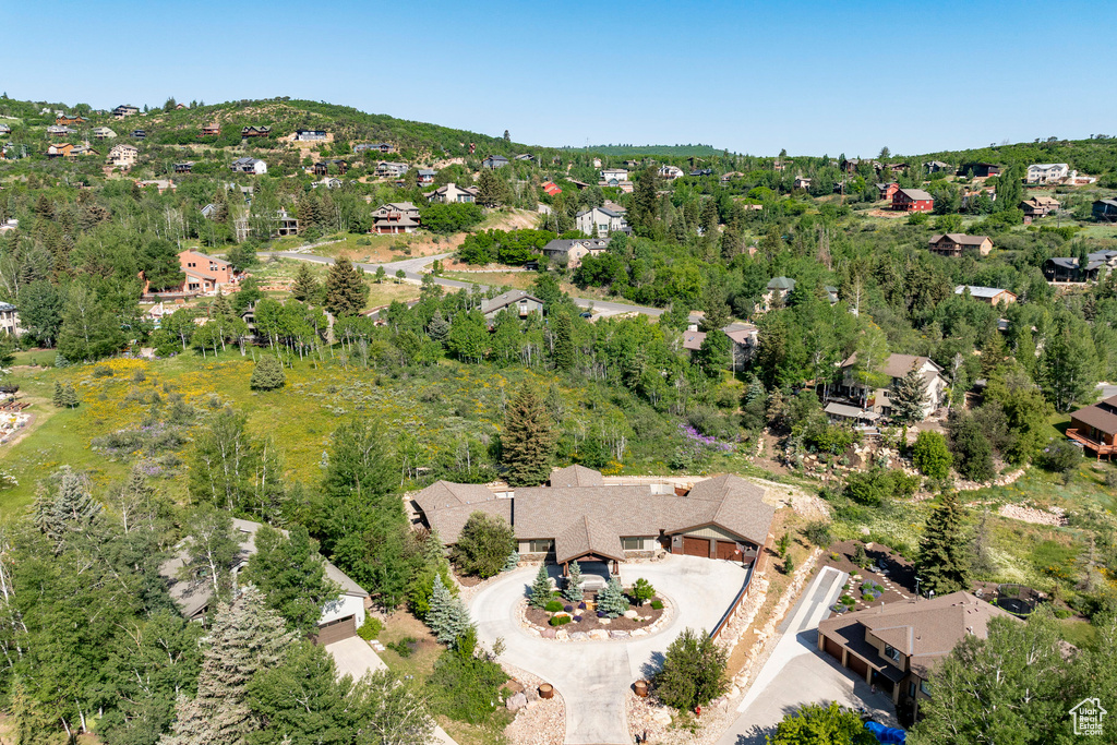 Aerial perspective of suburban area