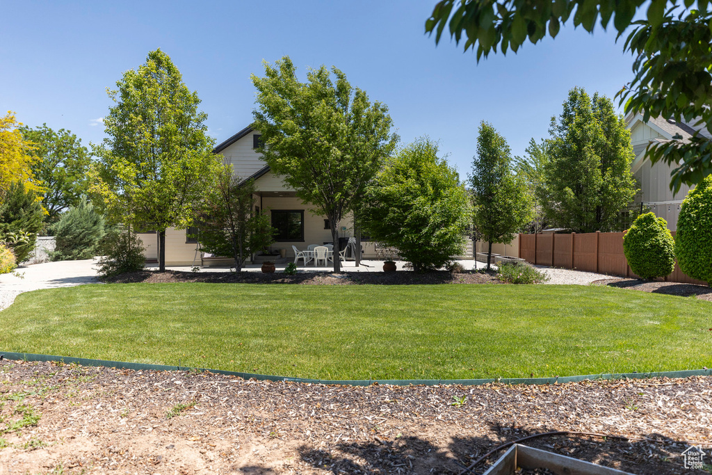 View of yard with a patio