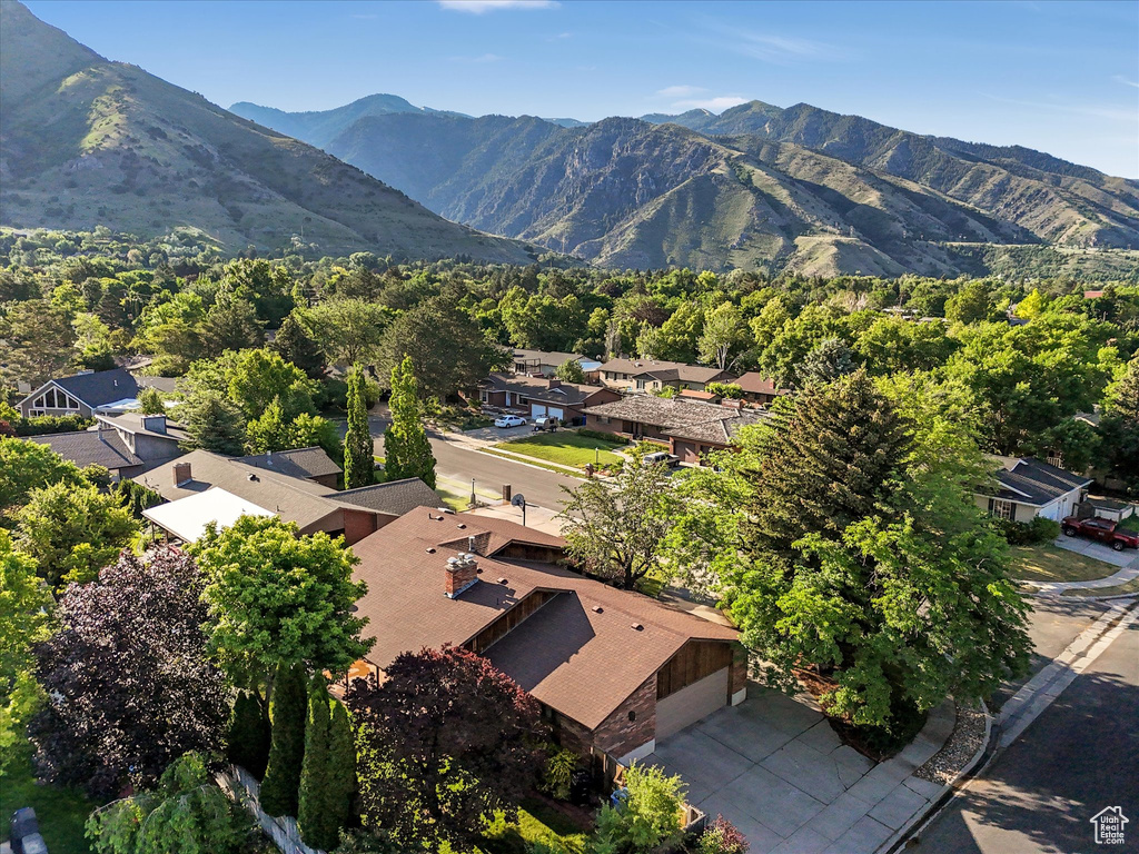 Mountain view with nearby suburban area
