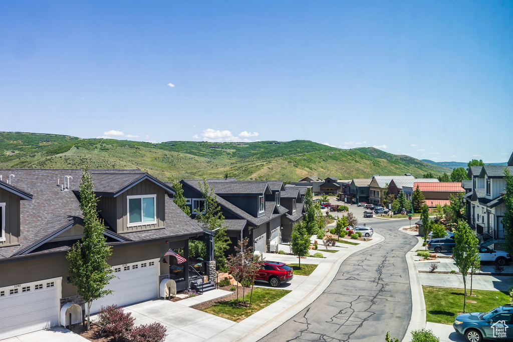 Mountain view with nearby suburban area